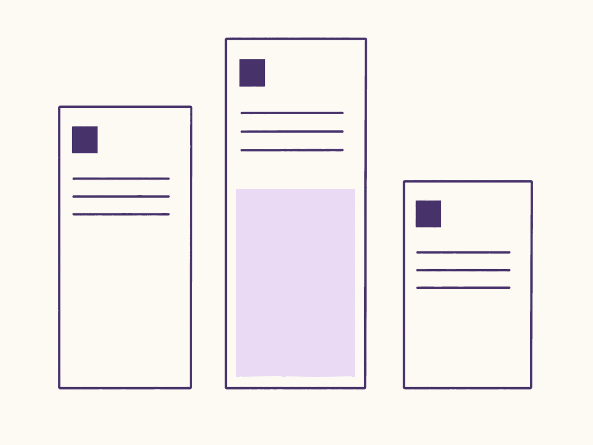 Interface diagram: three recommendations, each carrying the rule it came from