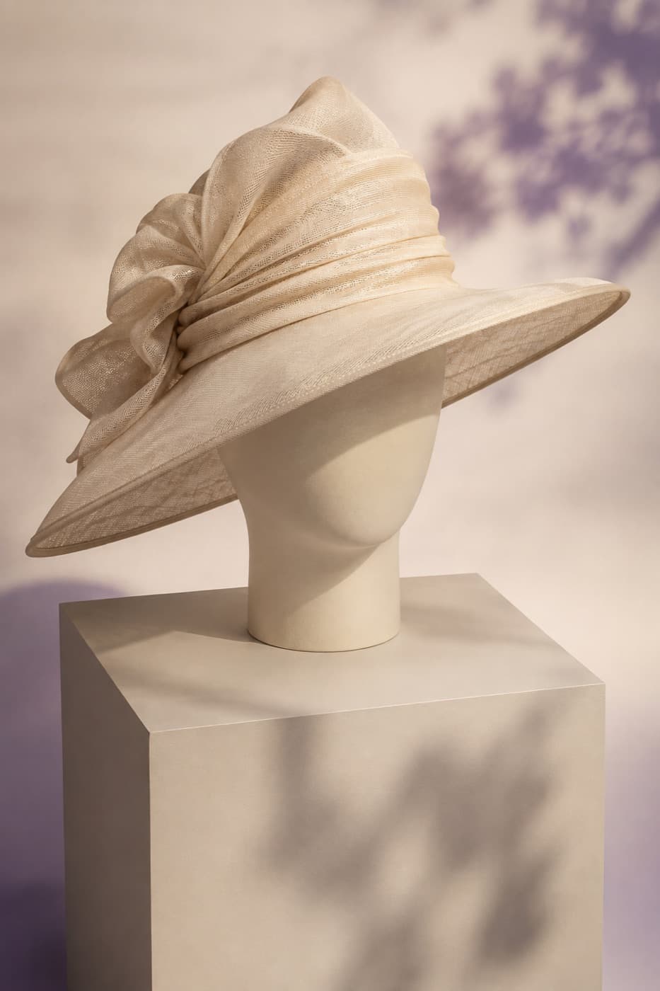 Brim Draped photographed whole against an ivory ground