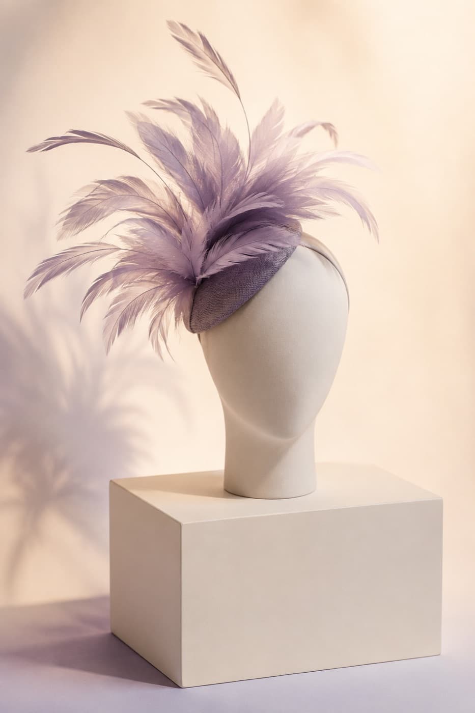 Fascinator Feather photographed whole against an ivory ground