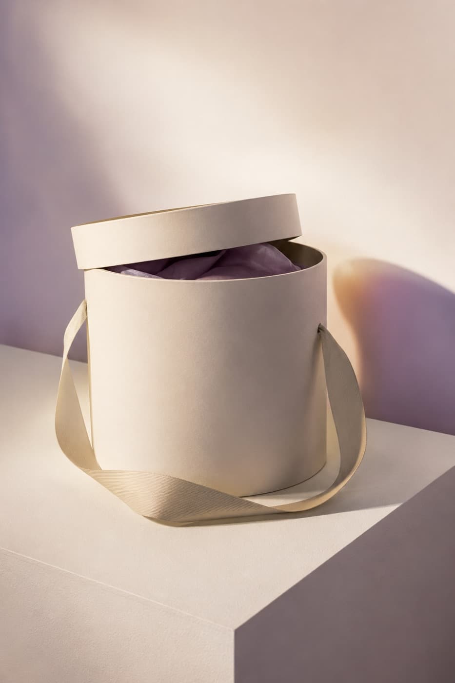 Hat Box photographed whole against an ivory ground
